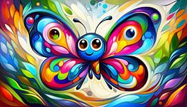 - Pop Art Butterfly Illustration with Abstract Patterns by Digital Picture Art