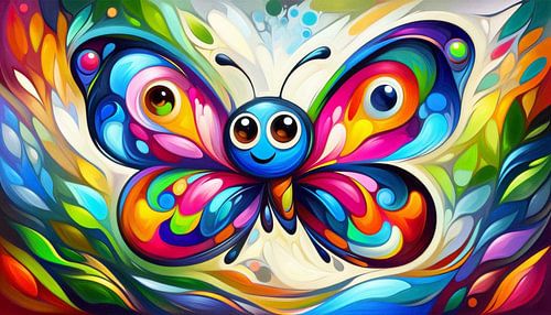 - Illustration pop art papillon avec motifs abstraits