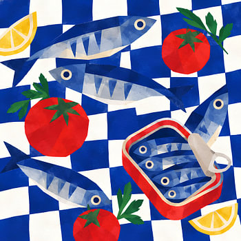 Fresh Sardines Checkered Pattern