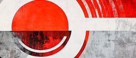Harmonie géométrique en rouge et gris sur Poster Art Shop