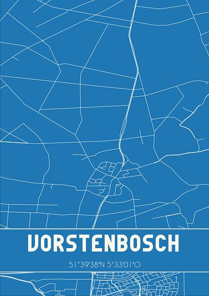Blueprint | Map | Vorstenbosch (Noord-Brabant) by Prints of Place