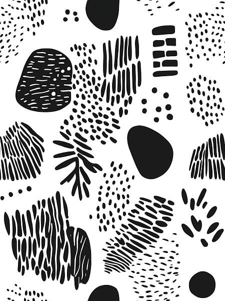 Black and white abstract shapes by haroulita