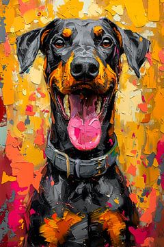 Dobermann Passion - Abstracte uitdrukking voor hondenfans van Felix Brönnimann