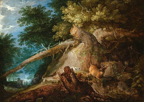 Jacht op een hert, Roelant Savery