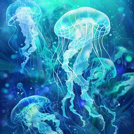 Unterwasserwelt mit Quallen von Poster Art Shop