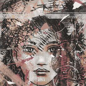 Digitale kunst - mixed media portret van Emiel de Lange