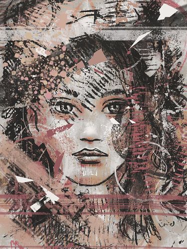 Digitale kunst - mixed media portret van Emiel de Lange