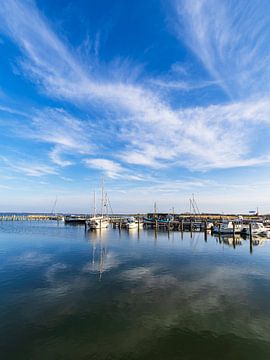 Boten in de haven van Kloster op het eiland Hiddensee van Rico Ködder