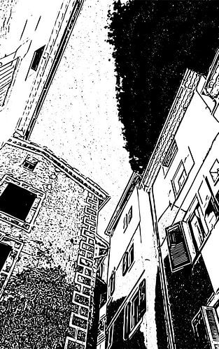 INTRA-MUROS - compelling perspective - rue de la Cathedrale Entrevaux France