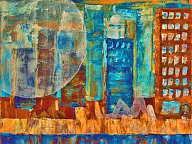 Pleine lune dans la ville sur Greta Lipman