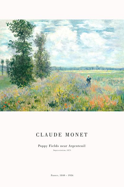 Claude Monet - Klaprozenvelden bij Argenteuil van Old Masters