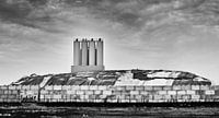 Usine de béton Eemshaven noir et blanc