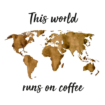 Wereldkaart van Espresso | Quote | Wandcirkel van WereldkaartenShop