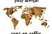 Weltkarte von Espresso | Zitat | Wandkreis von Wereldkaarten.Shop