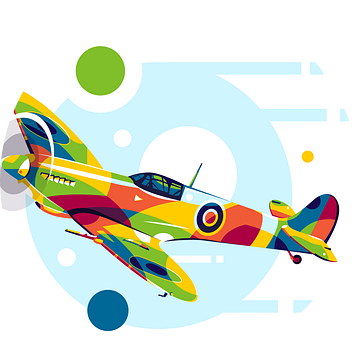 Spitfire in Pop Art Illustratie van Lintang Wicaksono