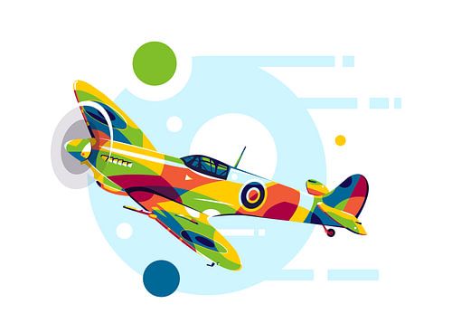 Spitfire in Pop Art Illustratie