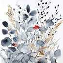 Whispering Flora: A Subtle Bouquet with Red Accents by Color Square thumbnail