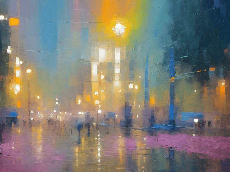 Abstraktes Stadtleben von Jolique Arte
