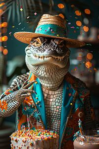 Lustiger Alligator Party