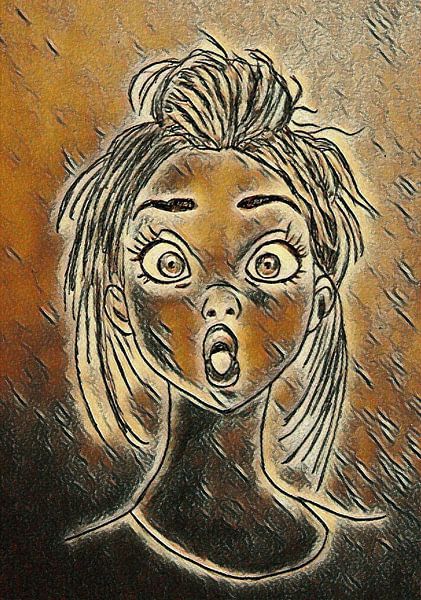 Verbaasd meisje van Jose Lok