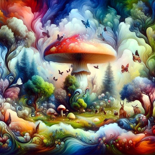 Mushroom fairy tale 3 by Yvonne van Huizen