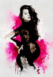 Fashion illustration of a pregnant woman | Pink cloud by MadameRuiz