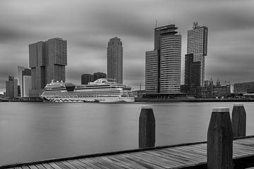 Cruiseschip op de Kop van Zuid in Rotterdam van Roy Berghout