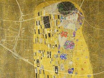 Kaart van Ede met de Kus van Gustav Klimt van Map Art Studio