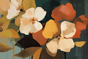 Blumen, modern und abstrakt in Erdtönen