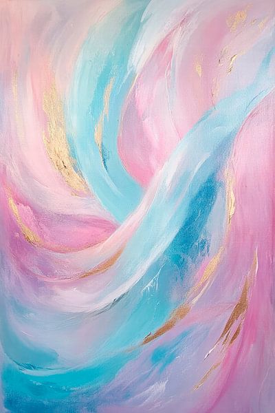 Sanfte Farbströme mit Goldakzenten von Poster Art Shop