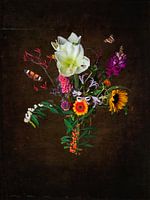 Still life with flowers and insects