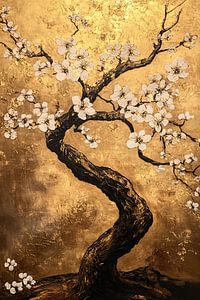 Baum mit goldener Blüte Malerei
