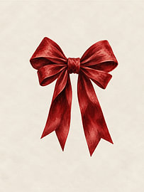 Elegante rote Weihnachtsschleife von IamHomeStudio