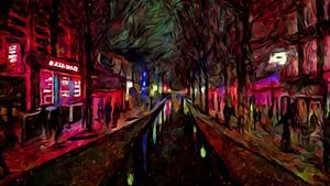 Das Rotlichtviertel in Amsterdam Malerei