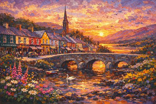 Kenmare in Ierland schilderij.