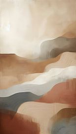 Japandi, braun-beige, abstrakte Landschaft