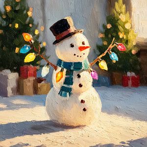 Bonhomme de neige illuminé