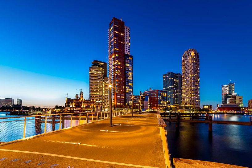 Kop van Zuid Rotterdam bij Blue Hour par Marco Schep