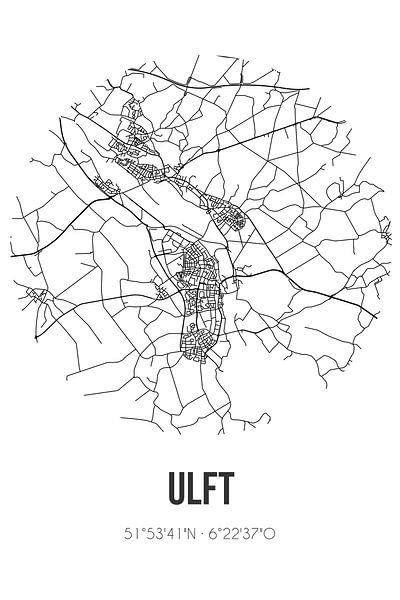 Ulft (Gelderland) | Map | Black and white by Prints of Place
