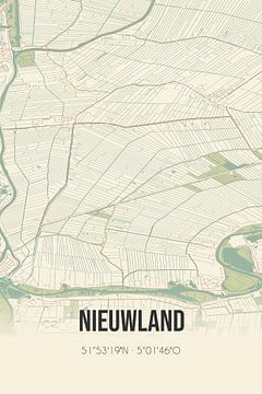 Vintage landkaart van Nieuwland (Utrecht) van Rezona