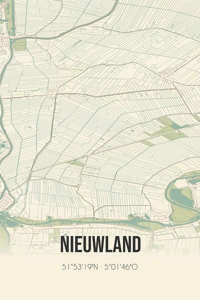 Vintage map of Nieuwland (Utrecht) by Prints of Place