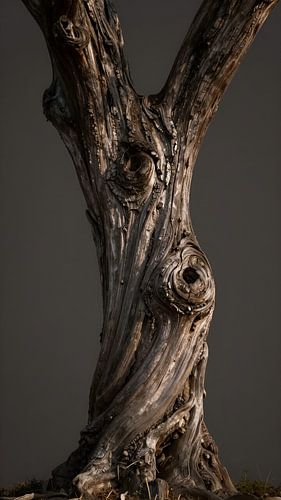 Verweerde ziel – sculptuur van natuurlijk hout