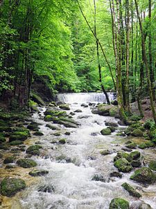 Watervallen van Herisson in de Jura in Frankrijk von Gabi Gaasenbeek