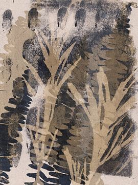 Bladeren met textuur in Wabi-Sabi aardetinten van Dina Dankers