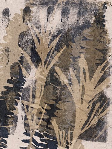 Bladeren met textuur in Wabi-Sabi aardetinten