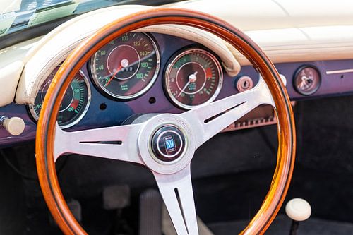 Porsche 356 Cabriolet klassieke sportwagen dashboard