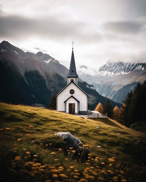 Chapelle dans les montagnes par fernlichtsicht