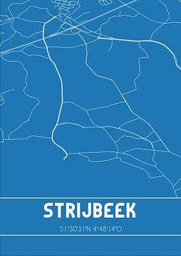 Blauwdruk | Landkaart | Strijbeek (Noord-Brabant) van Rezona