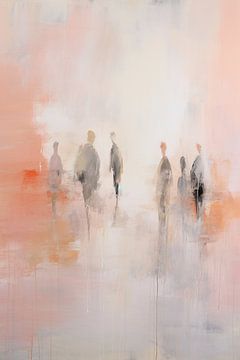 Mensen in Pastel | Abstracte Mensen van Abstract Schilderij