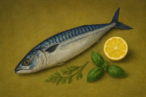 Zwem Licht – Abstracte vis op geel